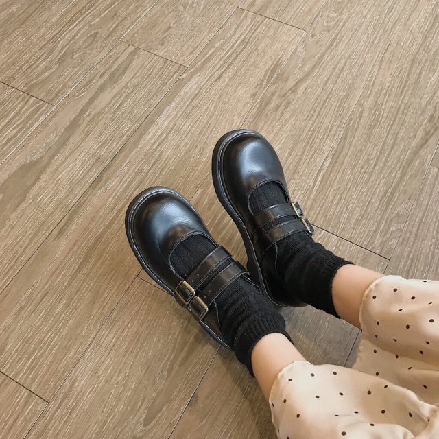 [ORDER] Giày nữ ulzzang 2 quai da (FORM RỘNG ĐI LÙI 1 SIZE) | BigBuy360 - bigbuy360.vn