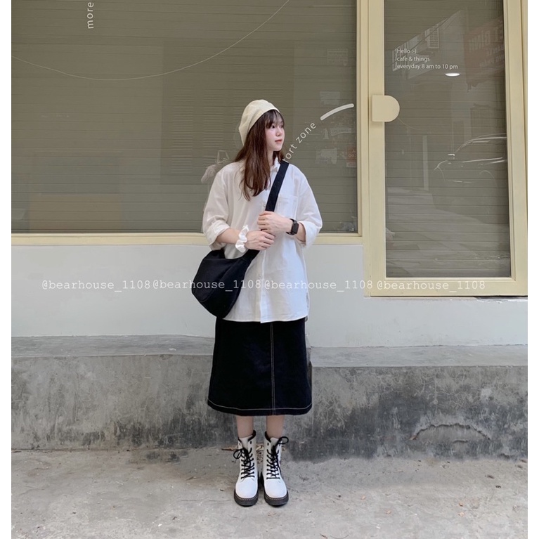 CHÂN VÁY JEAN DÁNG DÀI ĐEN