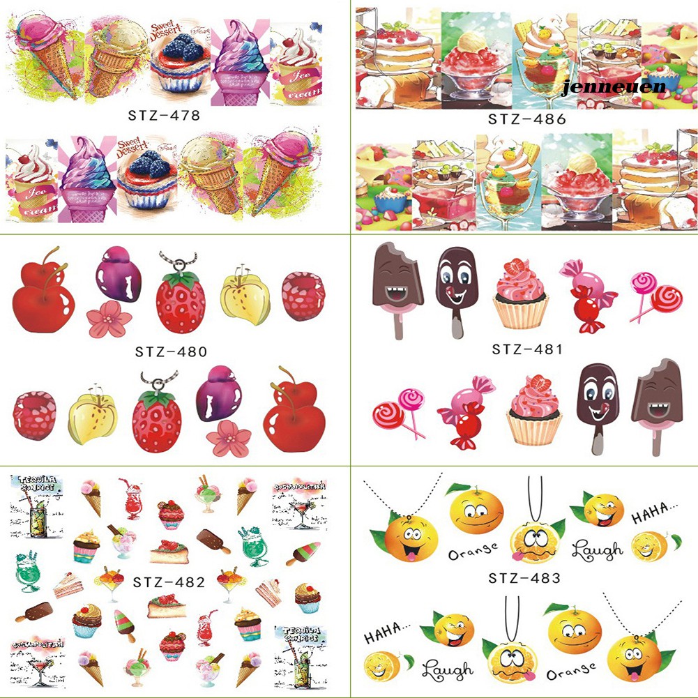 [Hàng mới về] Set 18 Tấm Hình Dán Trái Cây Trang Trí Móng Tay Nghệ Thuật