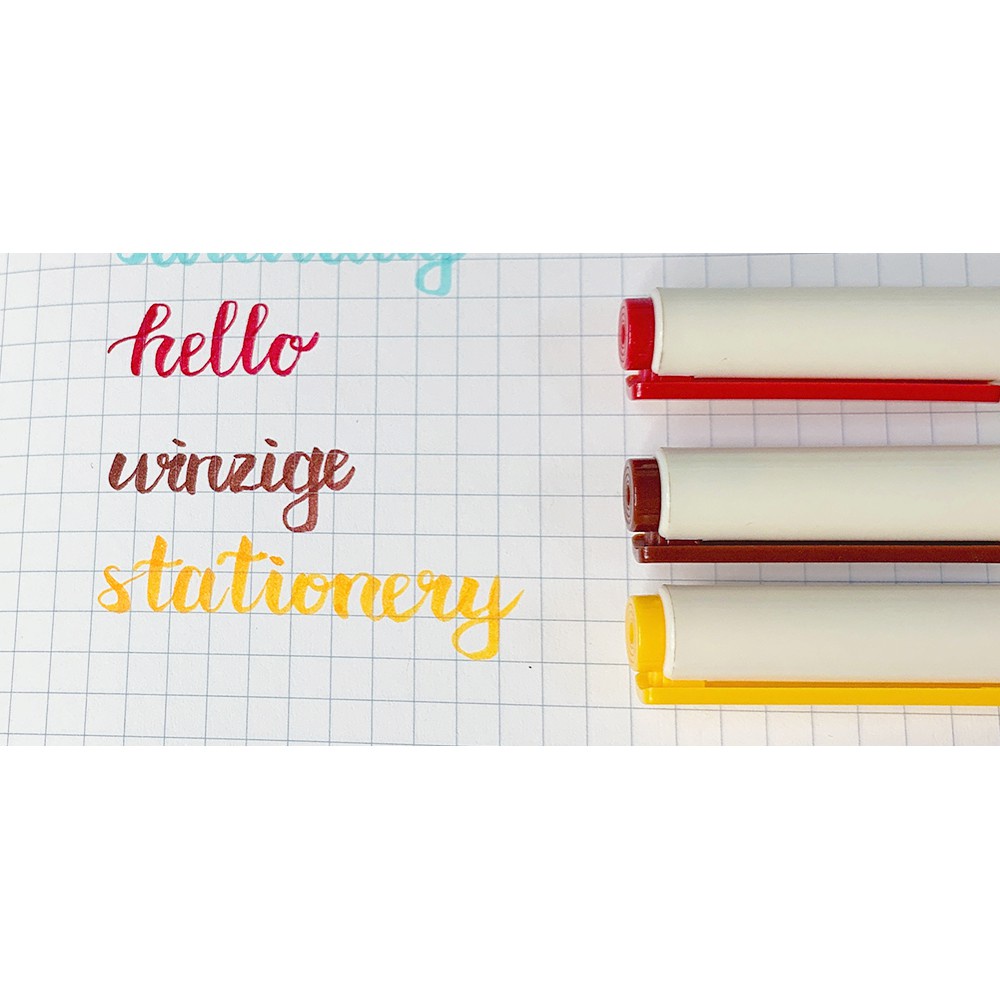Bộ 3 bút brush Soft viết Calligraphy màu pastel cực đẹp cho sổ tay, Bullet Journal Lalunavn A72