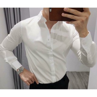 Áo sơ mi trắng cao cấp vnxk, vải lụa nến,không nhăn