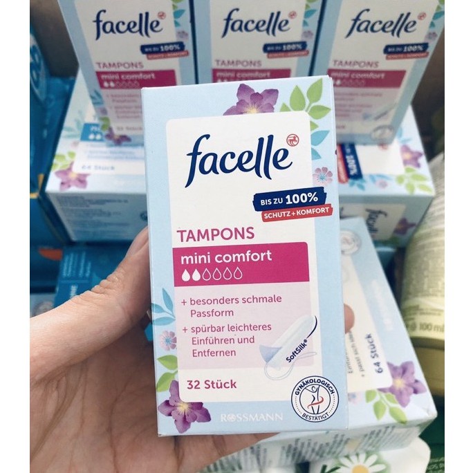 Băng vệ sinh Tampon Facelle Đức đầy đủ size