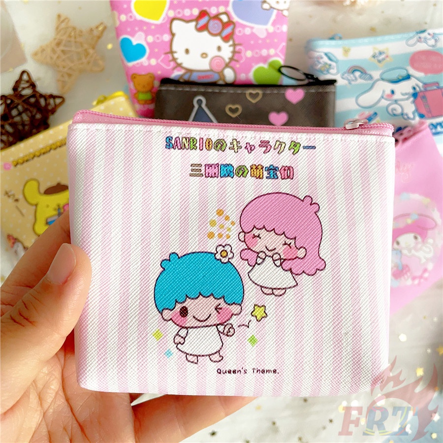 ❀ Ví Tiền Xu Sanrio ❀ 1 Ví Đựng Tiền Xu Bằng Da PU Hình Hello Kitty Kuromi Melody Cinnamonroll