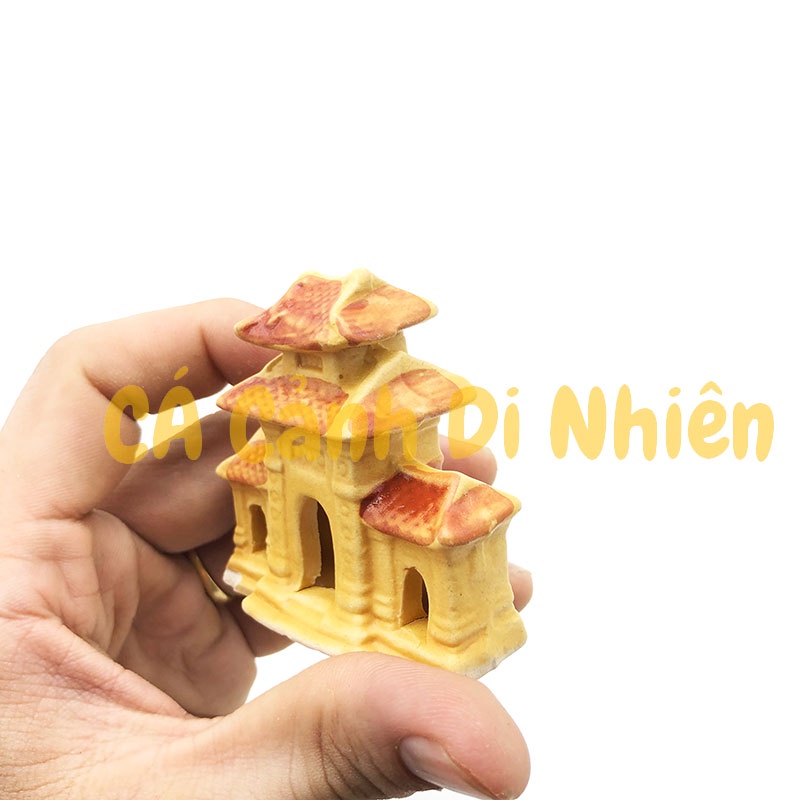 Cổng tam quan làm tiểu cảnh trang trí hồ cá hòn non bộ size nhí 6 cm