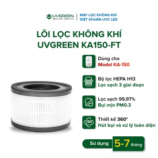 Màng Lọc HEPA H13 Diệt Khuẩn Cho Máy Lọc Không Khí UVGREEN KA150 FT - Bộ Lọc 3 Lớp, Loại Bỏ 99,97% Bụi Mịn