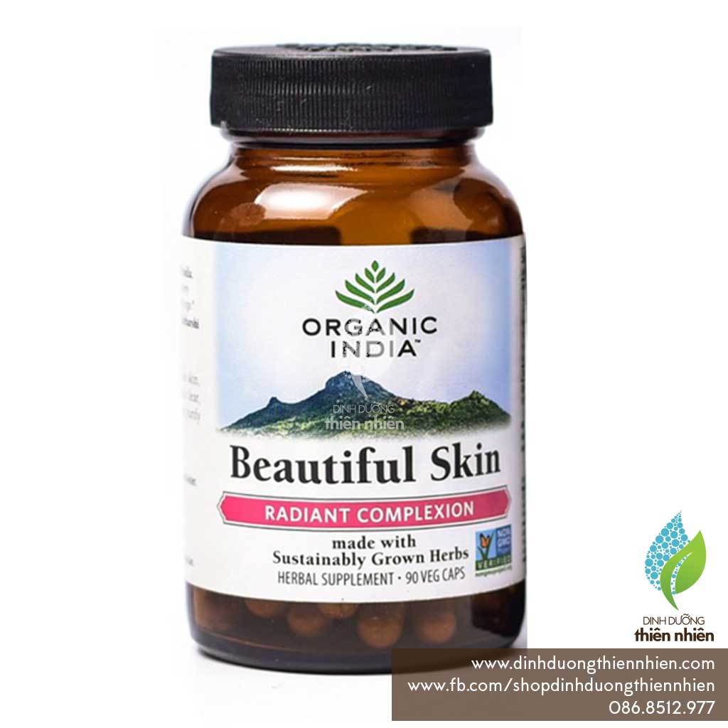 Viên Uống Thảo Mộc Đẹp Da - Giảm Mụn Organic India Beautiful Skin, 90 Viên