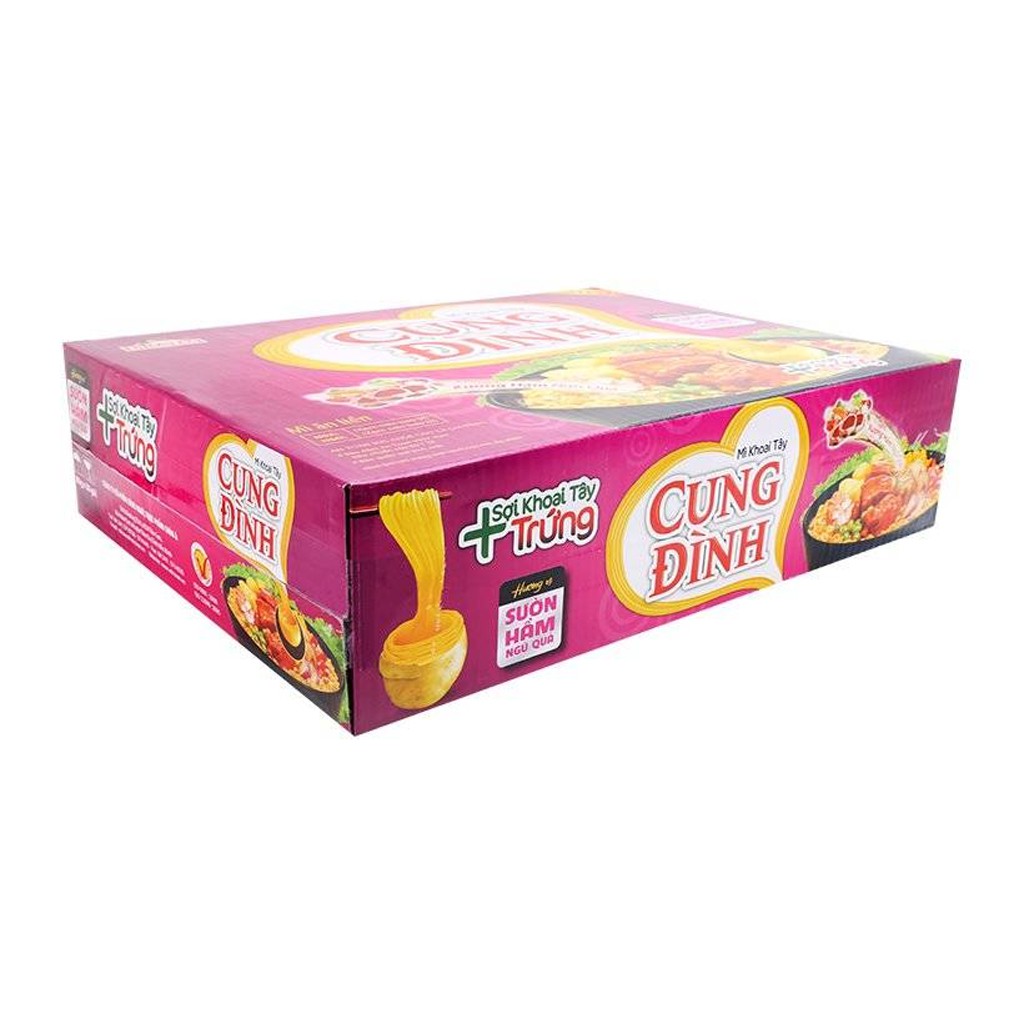 Mì Khoai Tây Cung Đình Hương Vị Sườn Hầm Ngũ Quả Thùng 30 Gói x 80g/gói