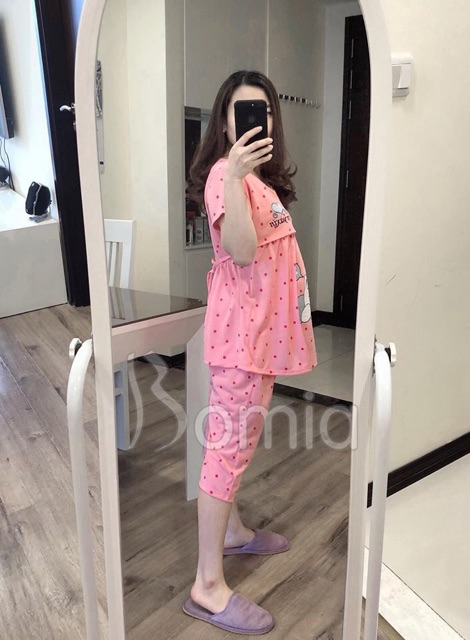 [Xả kho] Bộ đồ bầu và sau sinh chất cotton có lật ti
