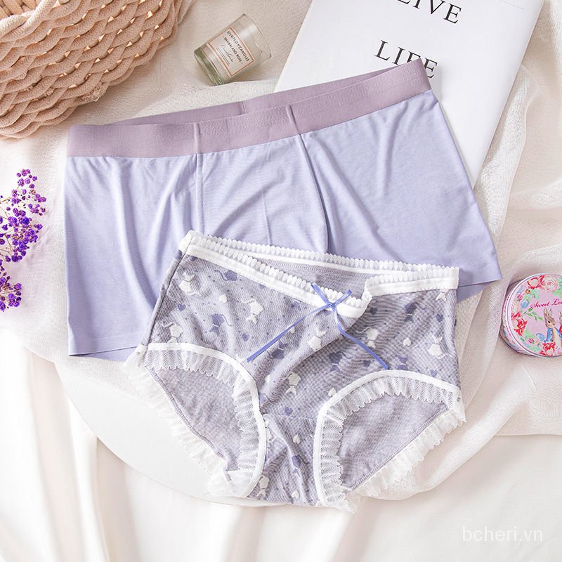 quần lót đôi 2 Miếng Vào Ngày Valentine Quà Tặng Cô Gái Ngọt Ngào Sexy Ren Dễ Thương 1 sịp nam và 1 chíp nữ