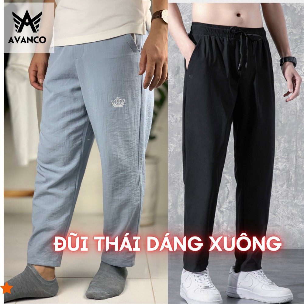 Quần baggy đũi nam dáng suông hiện đại, chất đũi thái tự nhiên co giãn nhẹ mặc cực kỳ thoải mái và thoáng mát - 1QDĐL