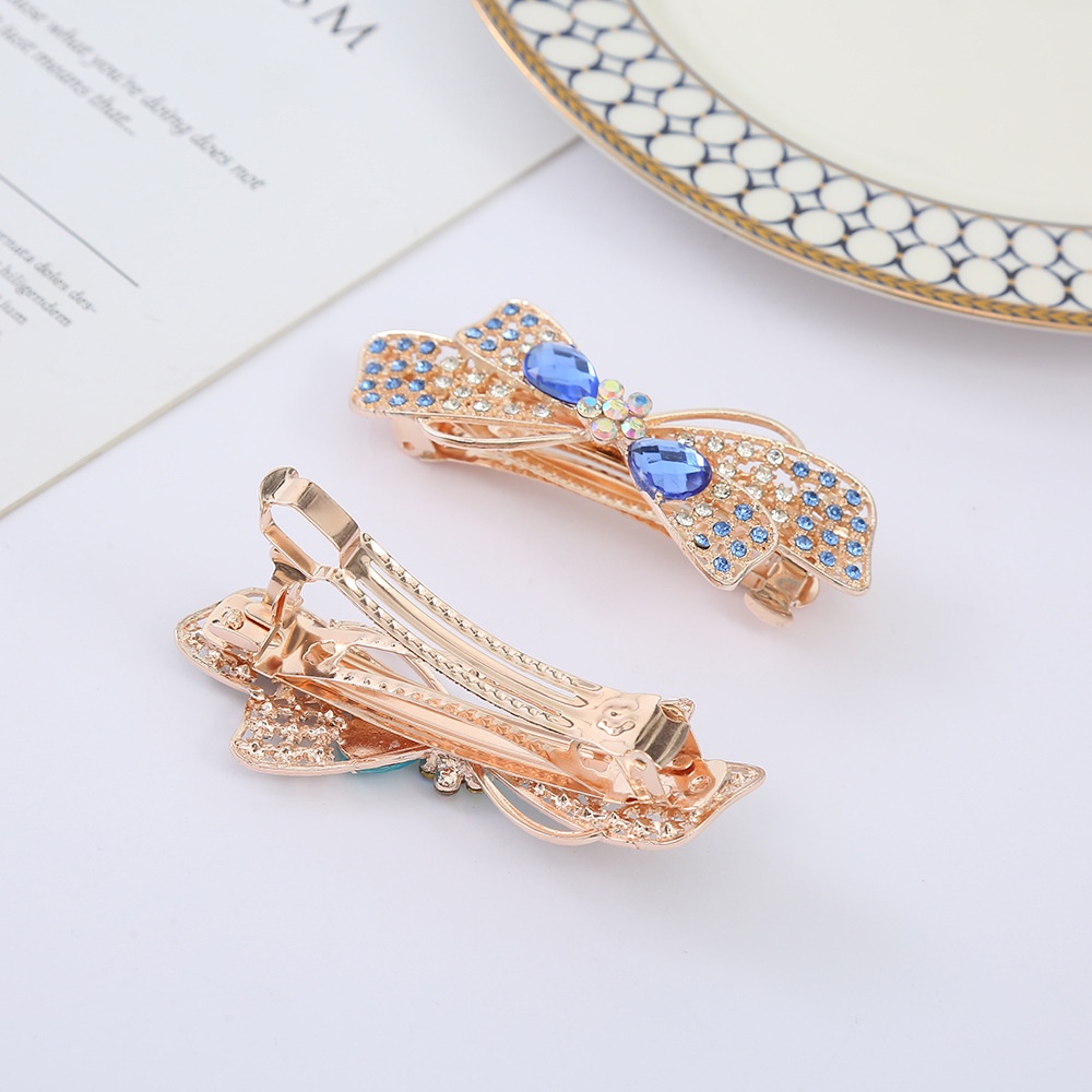 Kẹp đuối tóc hình nơ đính đá cho nữ_Mẫu mới