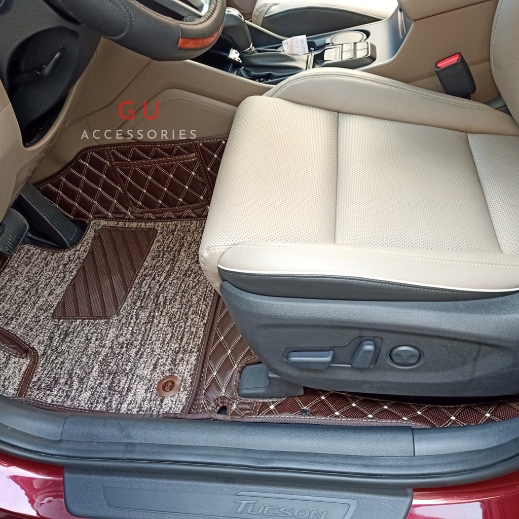 Thảm lót sàn ô tô HYUNDAI I10 Accent Elantra Kona Sonata Tucson chất liệu da cao cấp thiết kế sang trọng cho xe 5 CHỖ GU