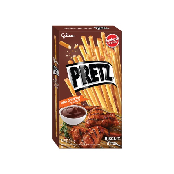 Bánh que mặn Pretz Roast Biscuit Stick BBQ Chicken Flavour (31g/hộp) nướng giòn không chiên vị gà nướng