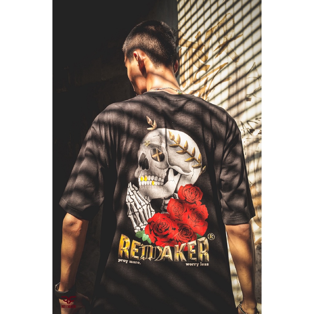 Áo Thun REMAKER Eternity Tee Oversize Unisex Tay Lỡ - Đen - Local Brand Chính Hãng