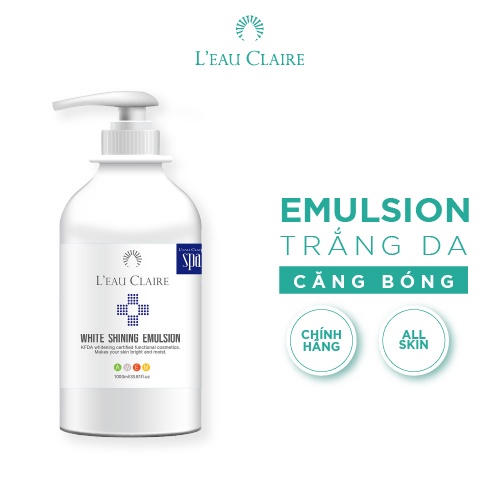 Kem dưỡng trắng sáng da L'eau Claire White Shining Emulsion 1000ml