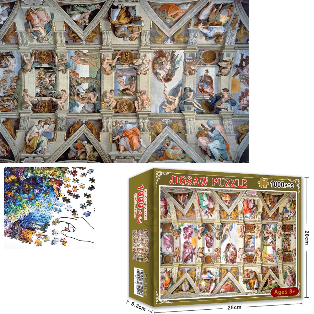 Bộ Tranh Ghép Xếp Hình 1000 Pcs Jigsaw Puzzle  Tranh Tường Nhà Thờ Bản Thú Vị Cao Cấp-H49