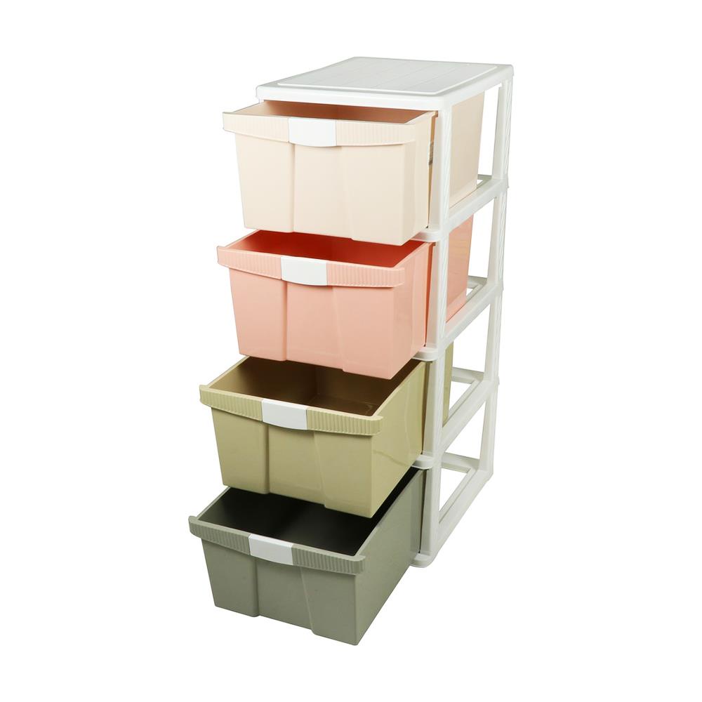 HomeBase STACKO Tủ nhựa 4 tầng 1057M4 Thái Lan W50xH104xD40cm màu Pastel