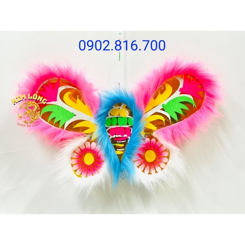 Đồ chơi lồng đèn trung thu truyền thống-Lồng đèn kiếng lông đủ màu hình BƯỚM 40cm