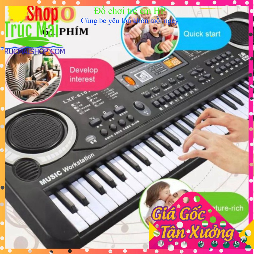 [ Loại Cao Cấp] [ FREE SHIP ] Mua Đàn Piano - Bé Học Đàn Tại Nhà - Đàn Organ Cho Người Lớn Và Trẻ Em MQ-6106 - Bh 12 tha