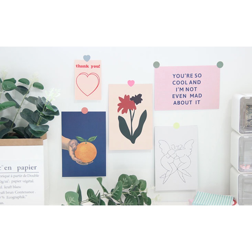 Sticker DIY hình chấm tròn/trái tim/chân thú/số đếm/gấu thỏ dán tường, trang trí sổ tay