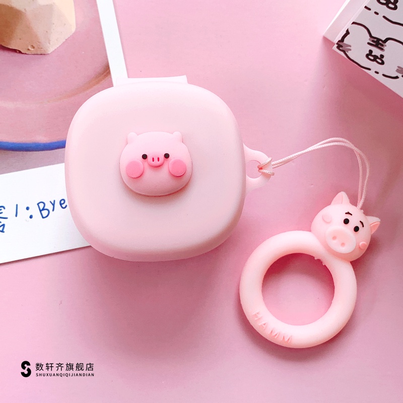 Vỏ Bảo Vệ Hộp Sạc Tai Nghe Baseus WM01 PLUS E2 WM02 Bằng Silicon Mềm Chống Rơi Hình Chú Heo Dễ Thương