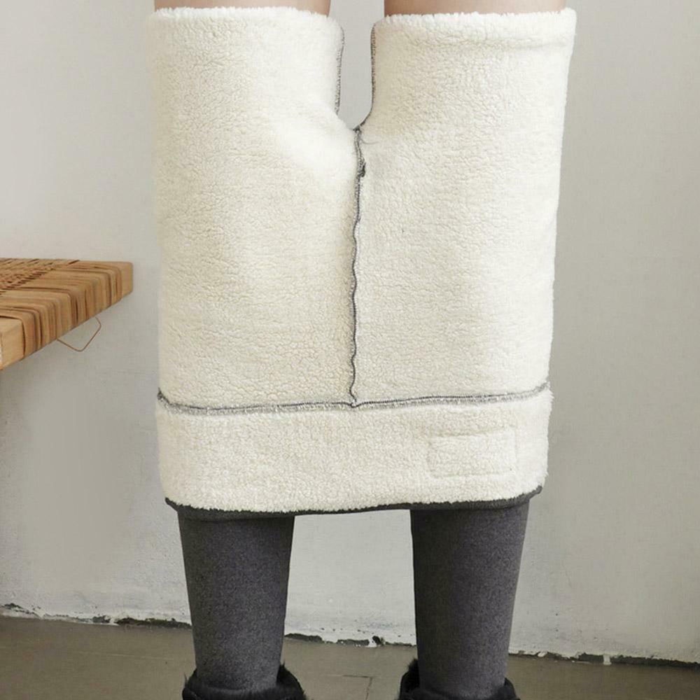 Quần legging da cừu lót len lông cừu dày lưng cao thời trang mùa đông cho nữ