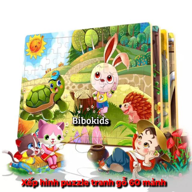 Đồ chơi tranh ghép gỗ 60 mảnh cho bé - xếp hình puzzle thông minh