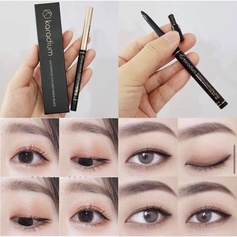 Bút chì kẻ mắt chống trôi Karadium Waterproof Eyeliner Pencil Black