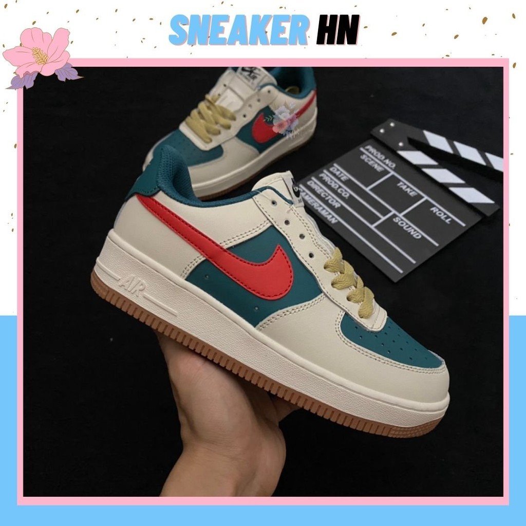 Giày 𝐍𝐢𝐤𝐞 𝐆𝐮𝐜𝐜𝐢 xanh đỏ phiên bản sơn tùng đặc biệt, Giày nike air force 1 gucci hàng đẹp full box bill