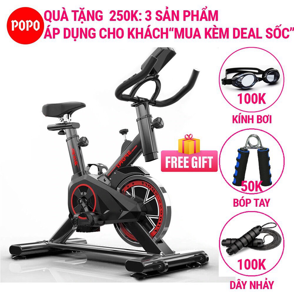 Xe đạp tập thể dục tại nhà Air Bike POPO máy đạp xe đạp tập gym nhiều tính năng SPORTY