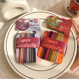 SET 10 chun cột tóc trơn Super nhiều màu