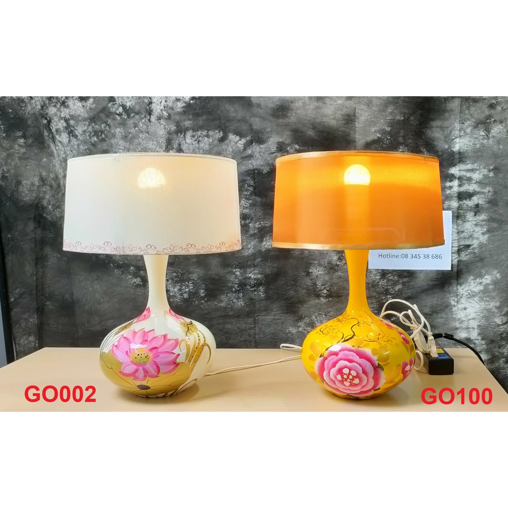 Đèn Bàn Gốm Basic Nâu Đồng Vietmake GO100, Đèn Phòng Khách Đẹp