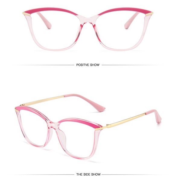 Kính TR90 gọng kim loại chống ánh sáng xanh phong cách Hàn Quốc