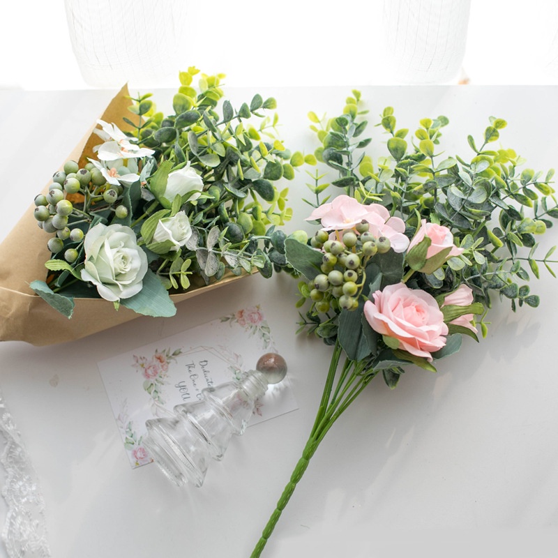 Cành hoa hồng đựng trong hộp giấy trang trí phòng (1 cành )