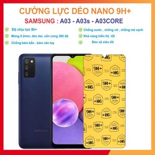 Dán cường lực dẻo nano 9h+ samsung a03 , a03s, a03 core .tặng bộ dụng cụ dán