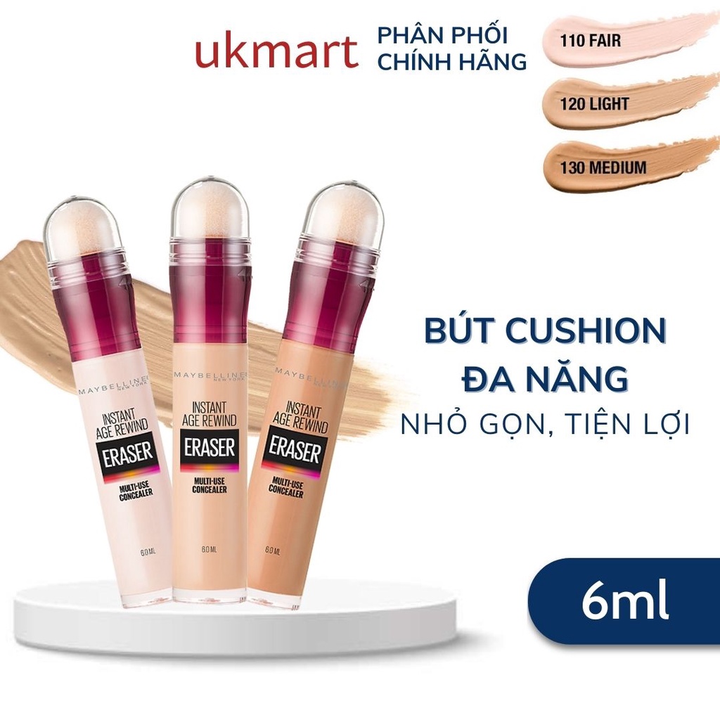 Bút Cushion Kem Che Khuyết Điểm Đa Năng Instant Age Rewind Eraser Multi-use Concealer Maybelline New York 6ml