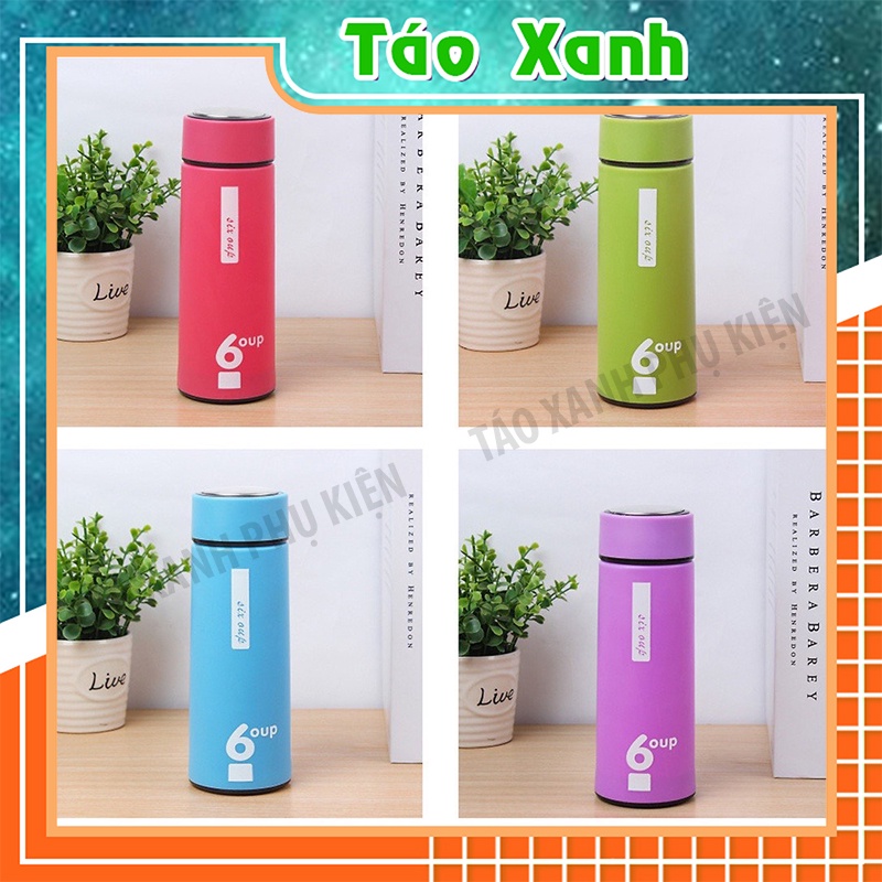 Bình Nước Thủy Tinh Có Lớp Nhựa Chống Nóng Giữ Nhiệt 450ml - Bình 6oup