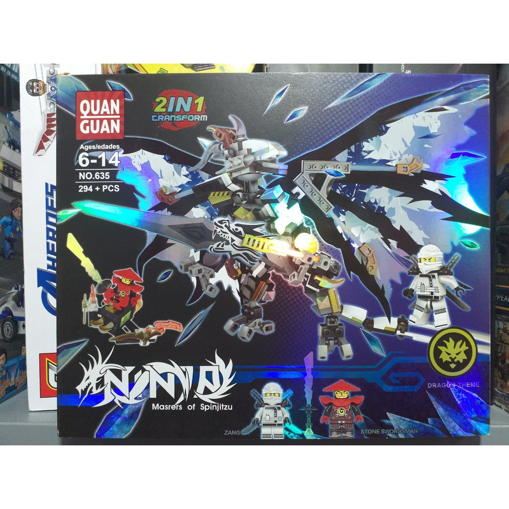 Đồ chơi lego lắp ráp robot rồng bay NinjaGo 2 in 1 - Quan Guan 635 (294 Mảnh )