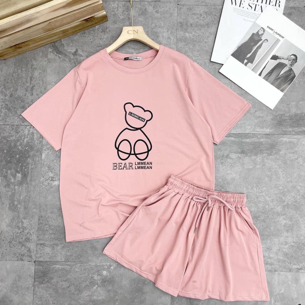 Bộ mặc nhà nữ mùa hè , đồ bộ bigsize chất cotton Gemmy House in hình gấu Bear