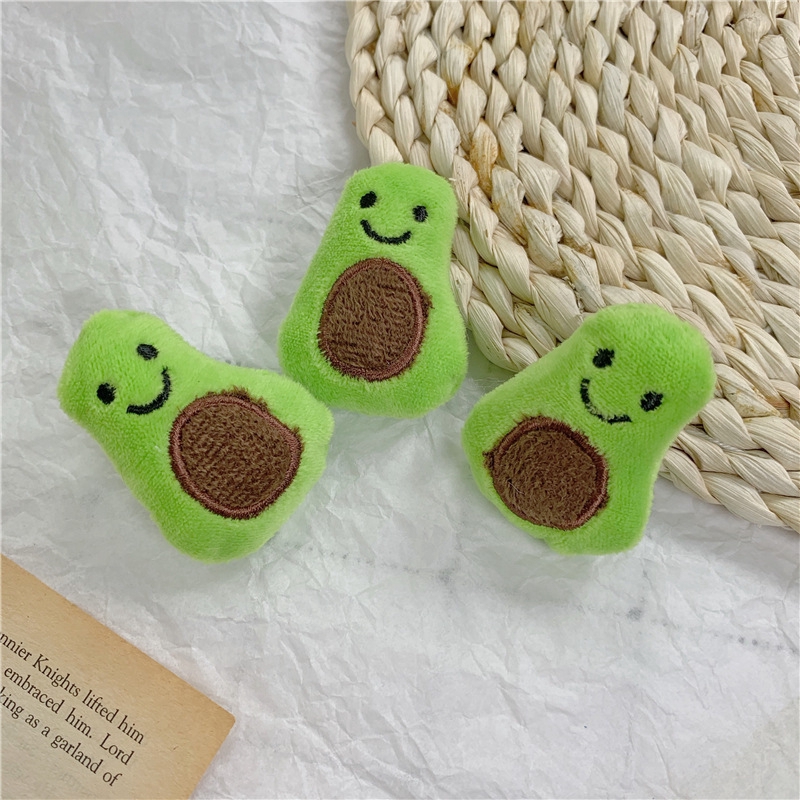 Dây Buộc Tóc / Huy Hiệu Cài Áo Hình Quả Bơ Nhồi Bông Đáng Yêu