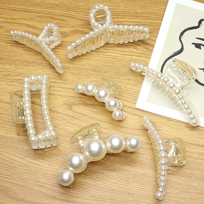 Kẹp Tóc Đính Ngọc Trai Phong Cách Hàn Quốc Thanh Lịch