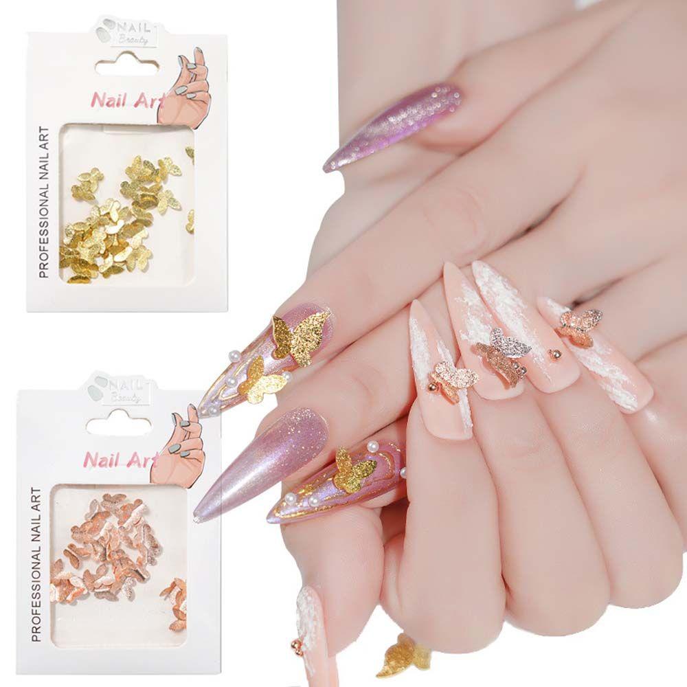 QQMALL Phụ Kiện Trang Trí Móng Nghệ Thuật Hình Bướm 3D Phong Cách Nhật Bản Thời Trang Cho Nữ