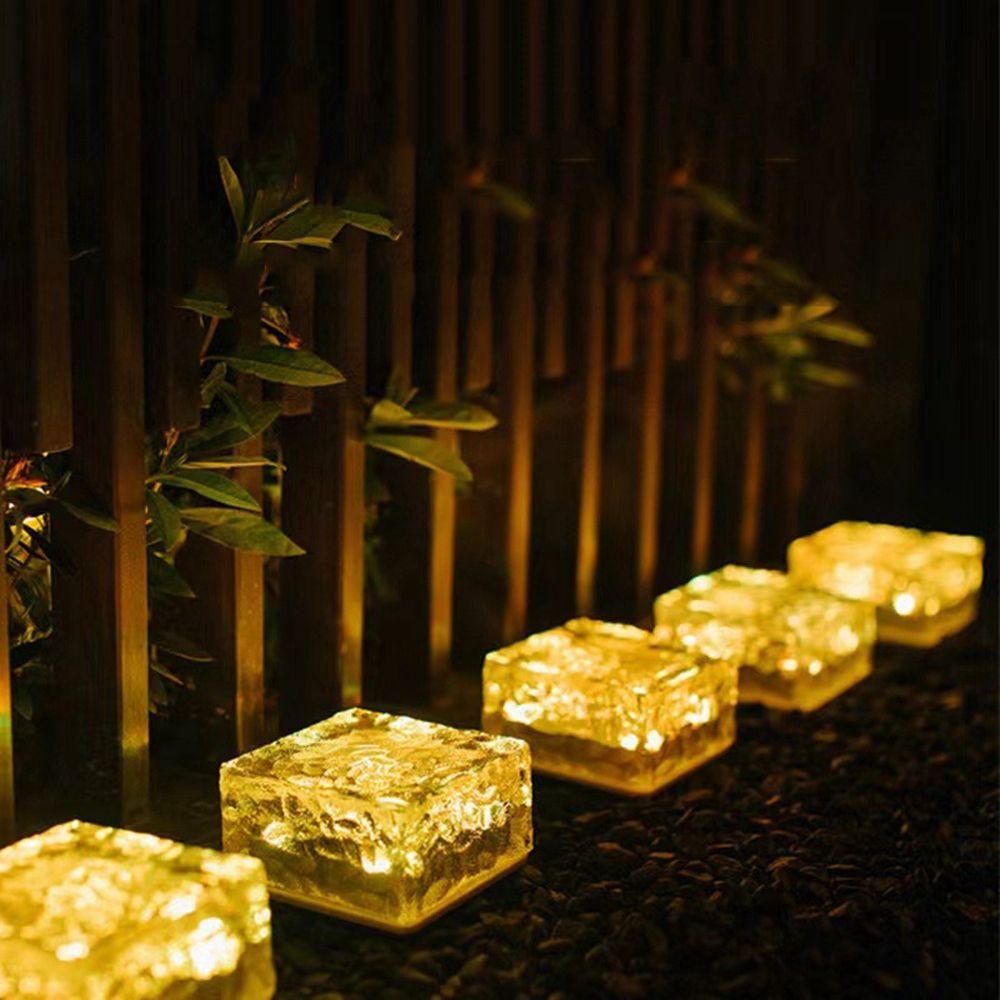 Khối Băng Đá Viên Có Đèn LED Dùng Trang Trí Sân Vườn|Đèn Ngủ Hình Khối Lập Phương Độc Đáo Sáng Tạo