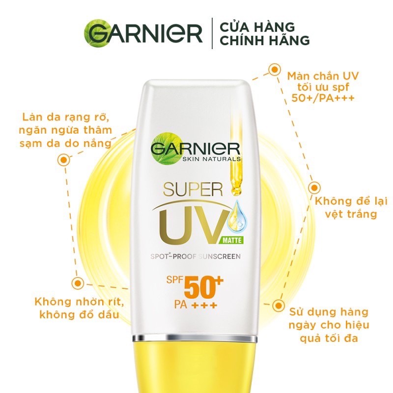 Kem chống nắng kiềm dầu &amp; sáng da Garnier 15ml