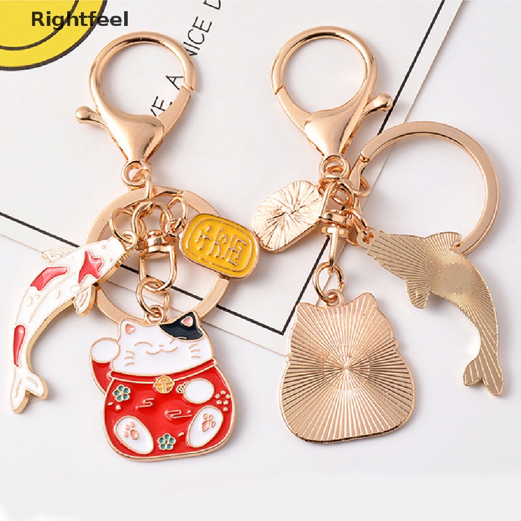 Móc Khóa Hình Cá Koi Và Mèo May Mắn Nhật Bản