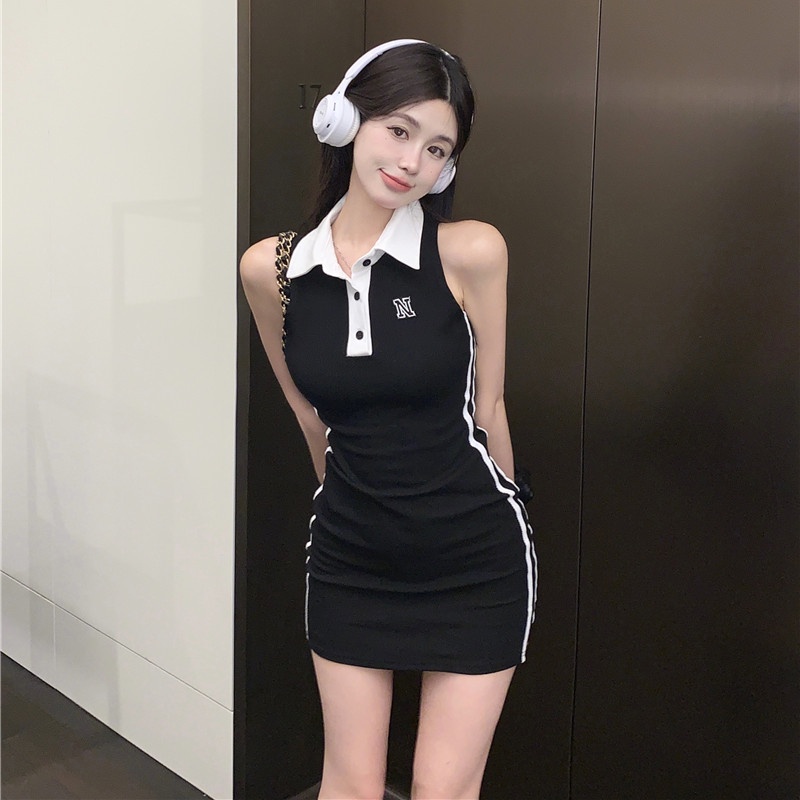 Đầm Sát Nách Cổ POLO Form Ôm Thời Trang Trẻ Trung