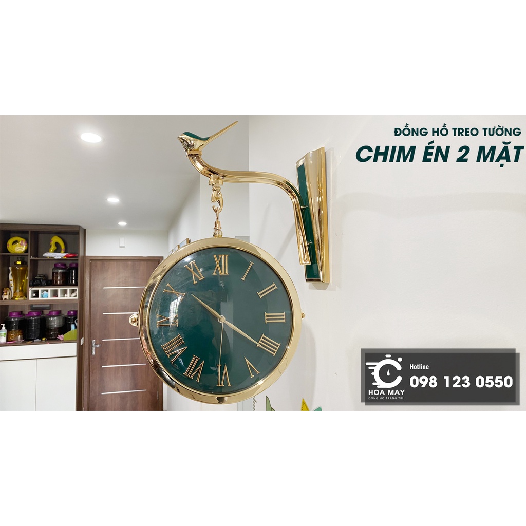 Đồng hồ treo tường Én Xanh 2 mặt 7937-30