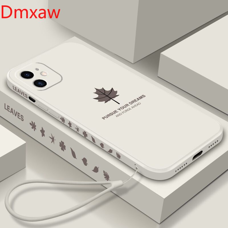 Ốp điện thoại Silicon dẻo mềm họa tiết chiếc lá cho iPhone 12 Pro Max 11 11Pro X Xs Xr XS Max XR