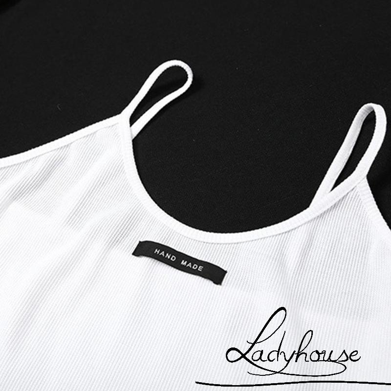 Áo Croptop Hai Dây Không Tay Có Khóa Kéo Đính Đá Hình Trái Tim Cho Nữ