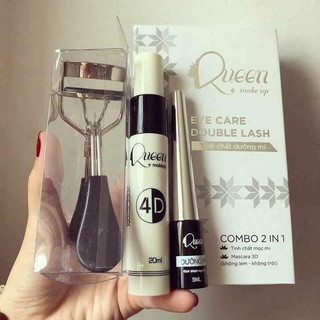 Combo dưỡng dài mi + mascara + bấm mi queen